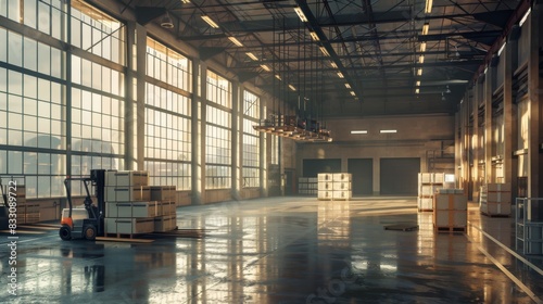 view indoor warehouse storage pallet photo