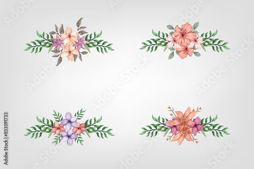 Wallpaper Mural The Blooms  Greenery Floral Foliage Ornament Corner Text Separator adds elegant  framing text in invitations, cards Torontodigital.ca