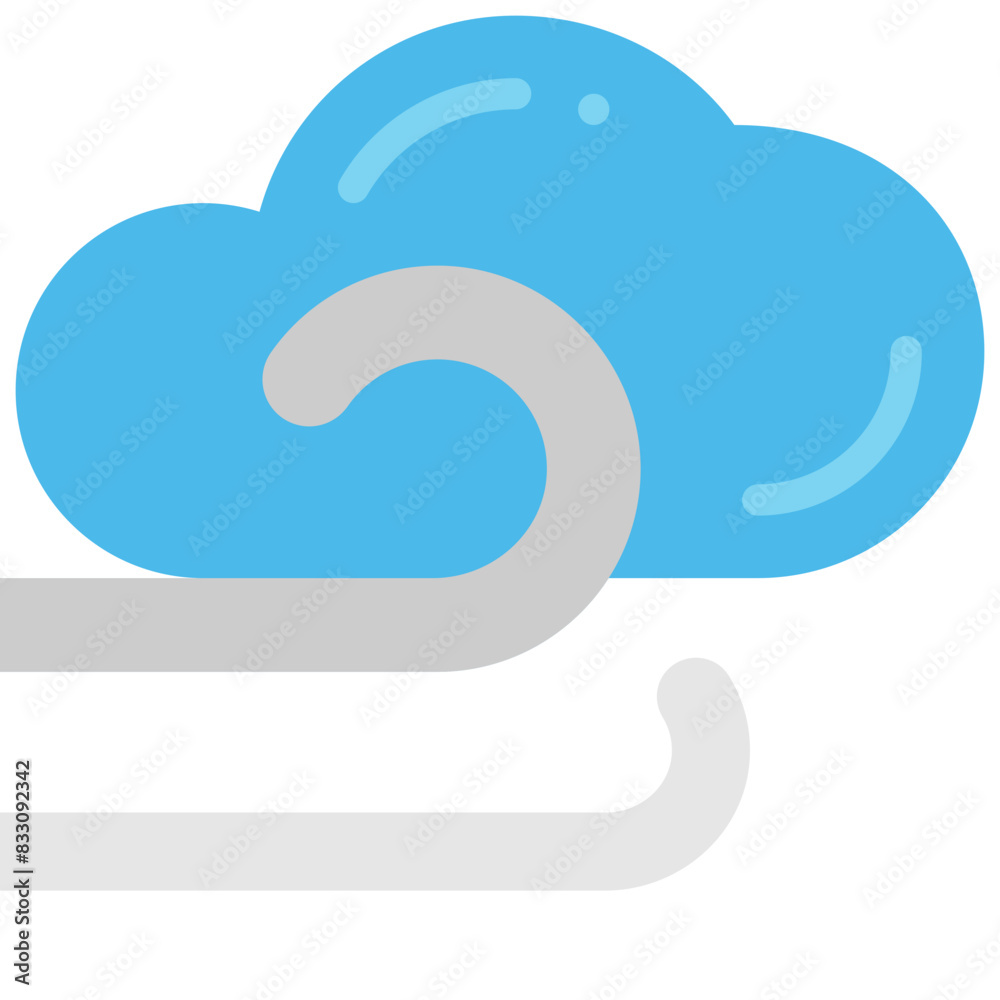 cloudy wind flat icon