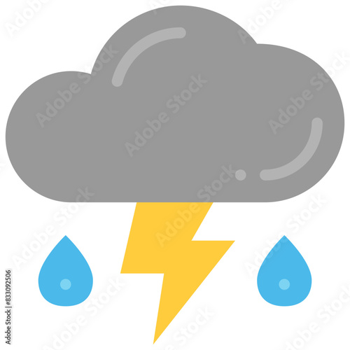 stormy flat icon