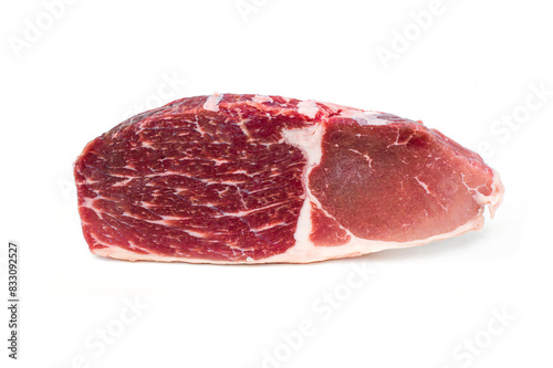 Fresh beef isolated on white background.Phon Yang Kham beef, Thailand