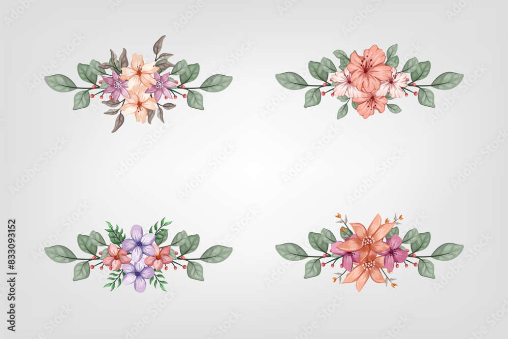 The Blooms Greenery Floral Foliage Ornament Corner Text Separator adds elegant framing text in invitations, cards The Blooms Greenery Floral Foliage Ornament Corner Text Separator adds elegant framing text in invitations, cards