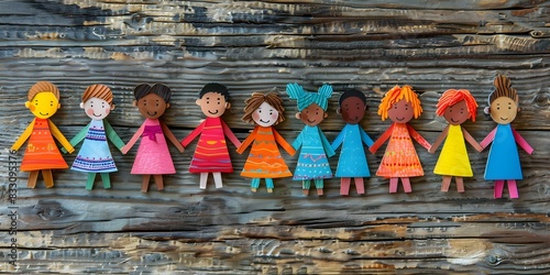 Diverse group of people in paper cutout style. Concept Creative Cutouts, Paper People, Diverse Designs © Anastasiia