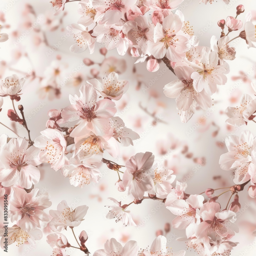 seamless pattern of cherry blossoms in soft shades of pink and white seamless pattern of cherry blossoms in soft shades of pink and white