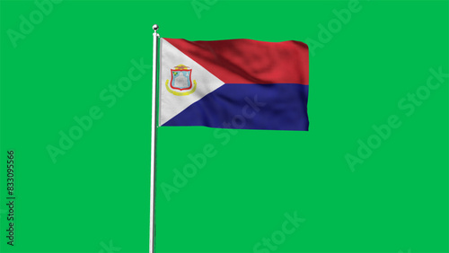 High detailed flag of Saint Martin. National Saint Martin flag. 3D illustration.