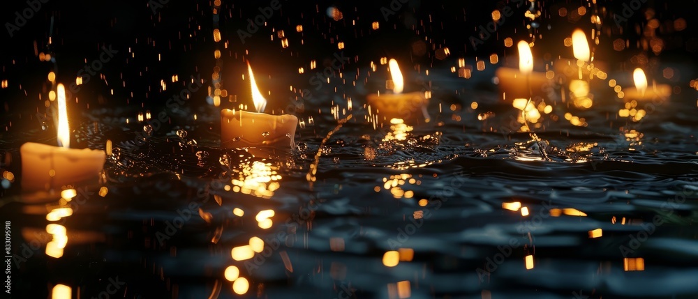 Candles in the shape of an open line Candles in the shape of an open line