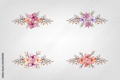 The Blooms  Greenery Floral Foliage Ornament Corner Text Separator adds elegant  framing text in invitations, cards