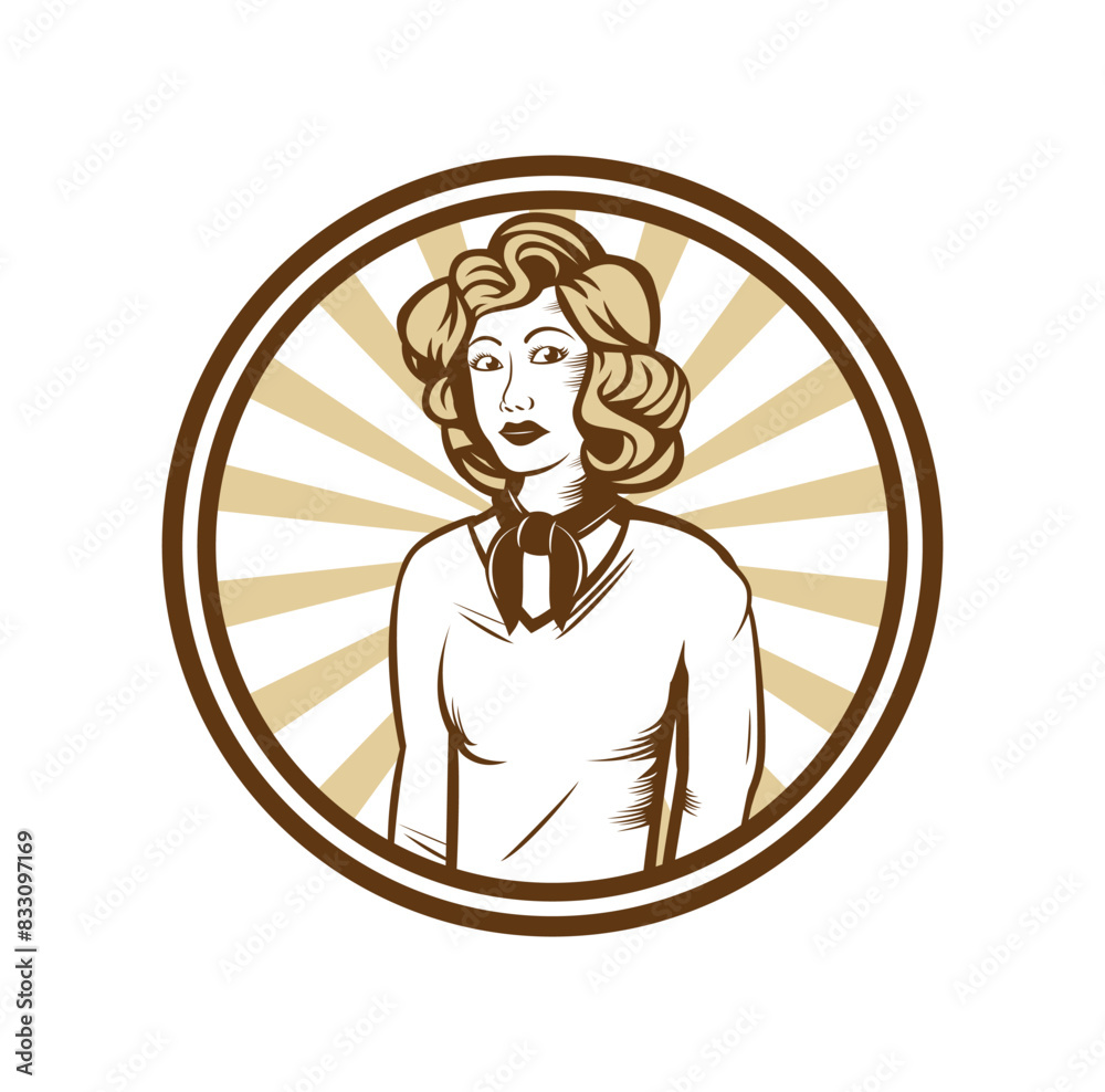 Retro Woman Character Design Illustration
