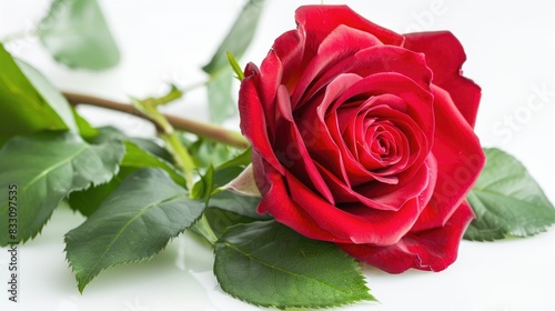 Red rose flower isolated on a white background