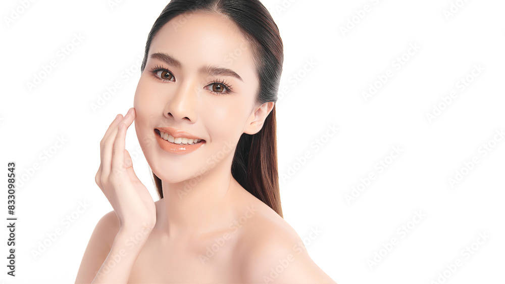 Beautiful young asian woman with clean fresh skin on white background, Face care, Facial treatment, Cosmetology, beauty and spa, Asian women portrait. Beautiful young asian woman with clean fresh skin on white background, Face care, Facial treatment, Cosmetology, beauty and spa, Asian women portrait.