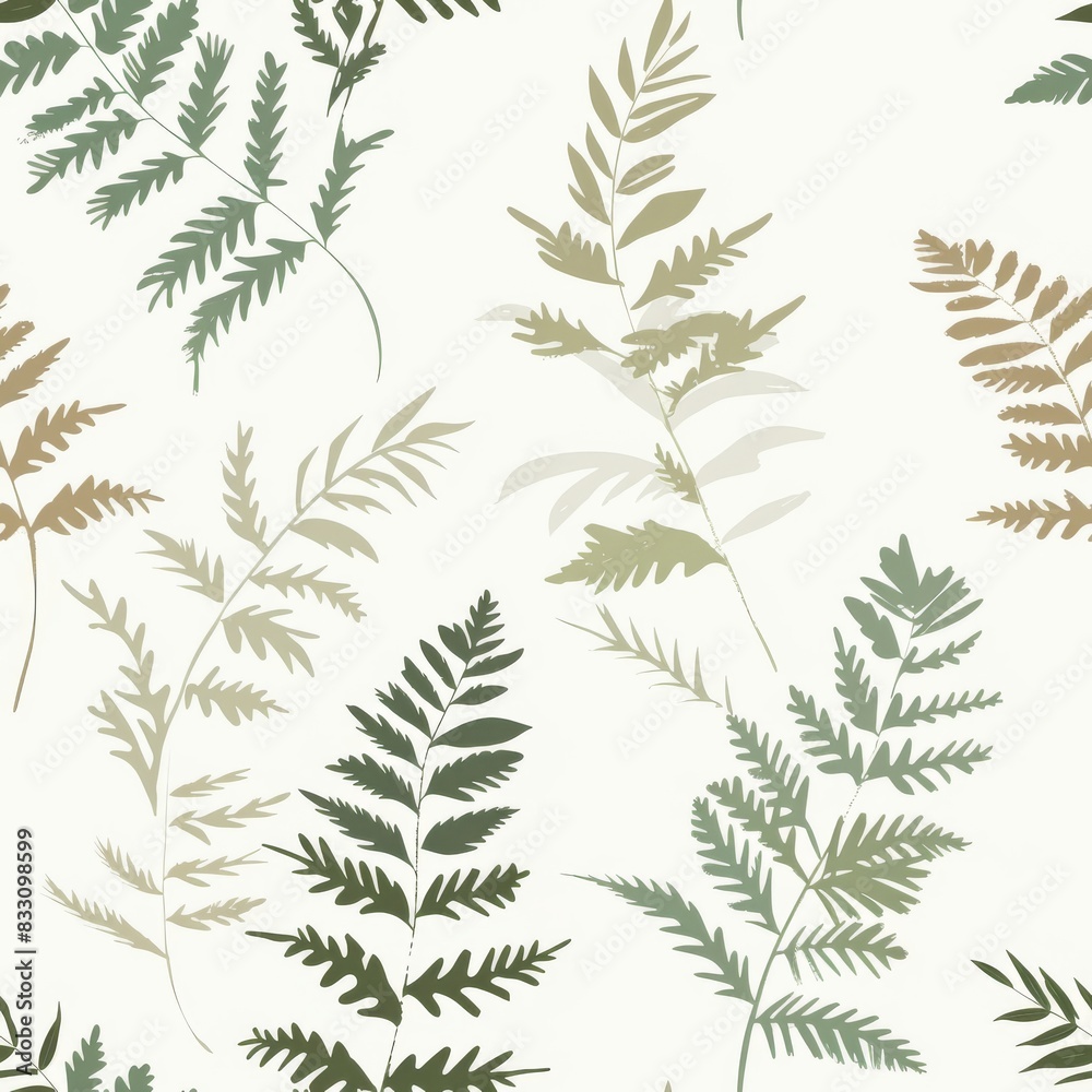 seamless pattern of delicate fern fronds seamless pattern of delicate fern fronds