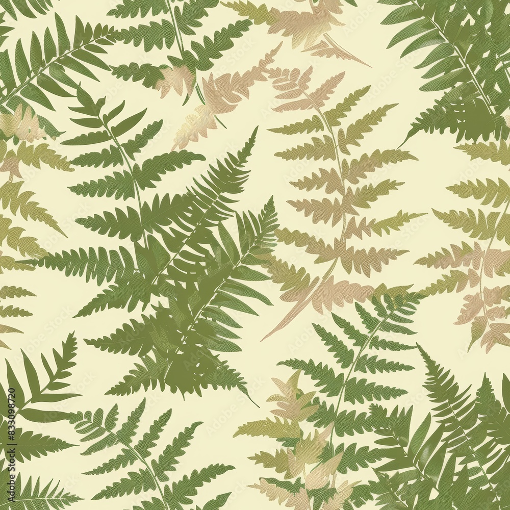seamless pattern of delicate fern fronds seamless pattern of delicate fern fronds