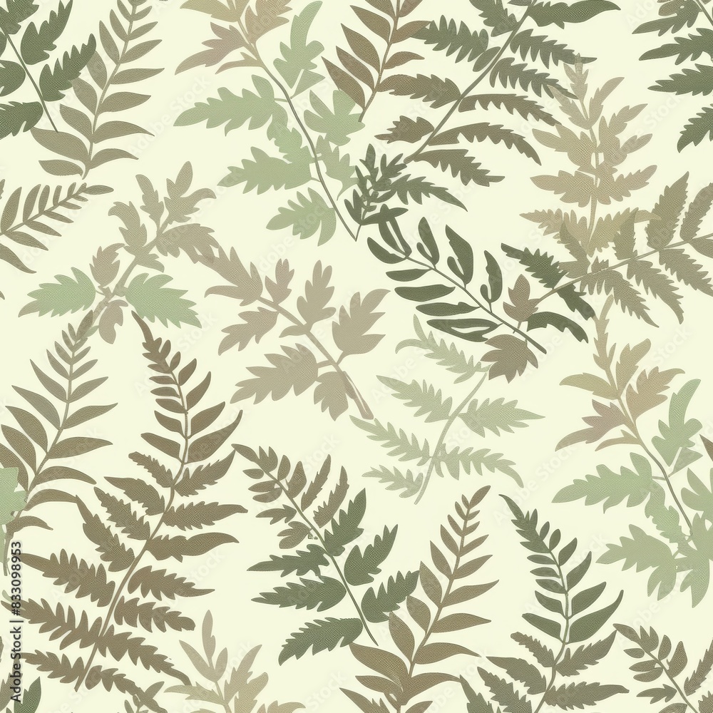 seamless pattern of delicate fern fronds