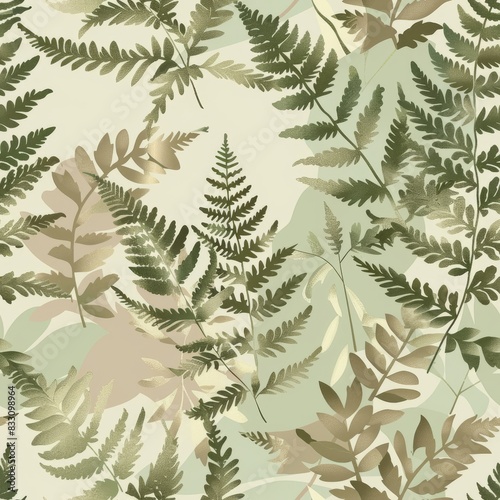 seamless pattern of delicate fern fronds