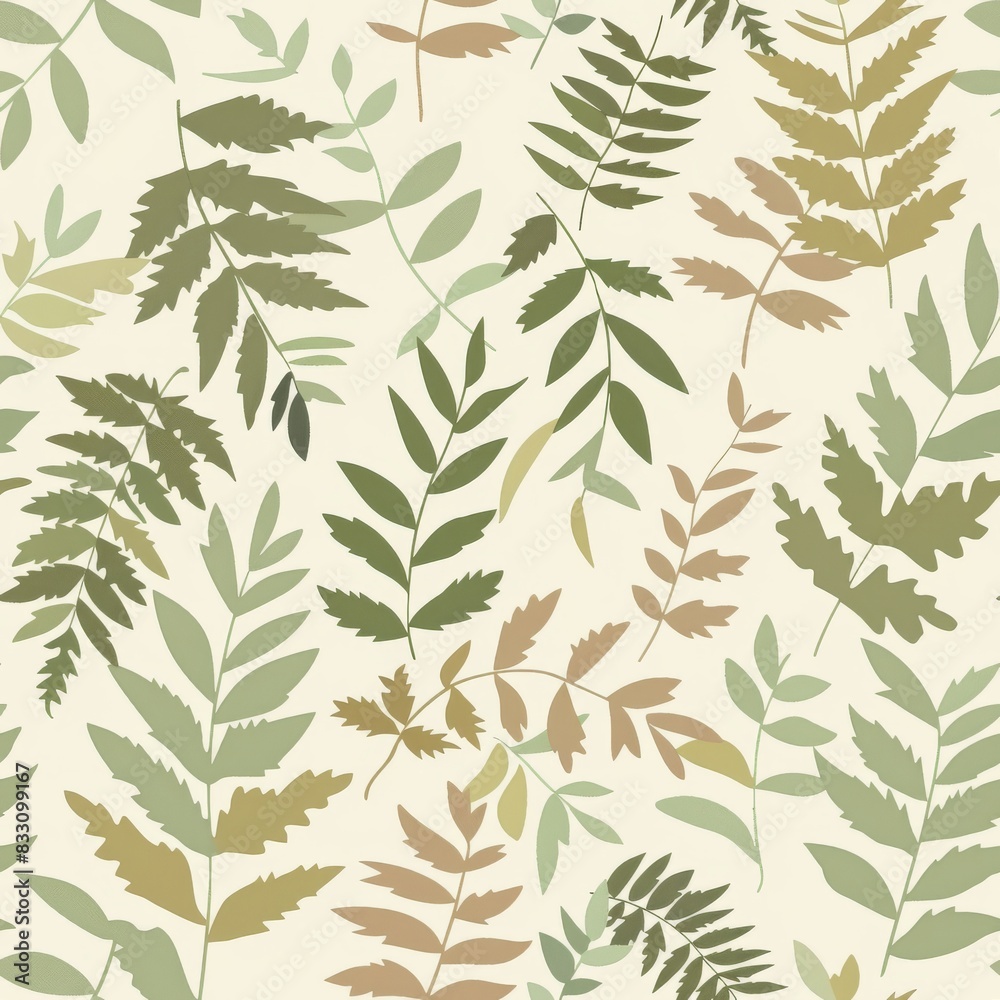 Fototapeta premium seamless pattern of delicate fern fronds
