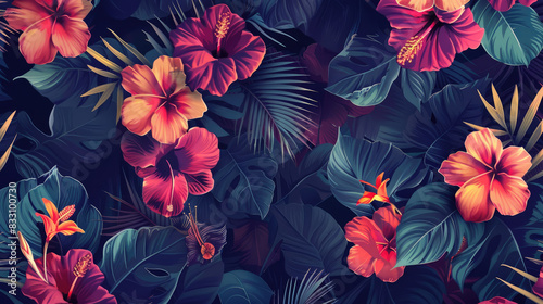 Elegant Exotic Floral Pattern for Textile and Decor