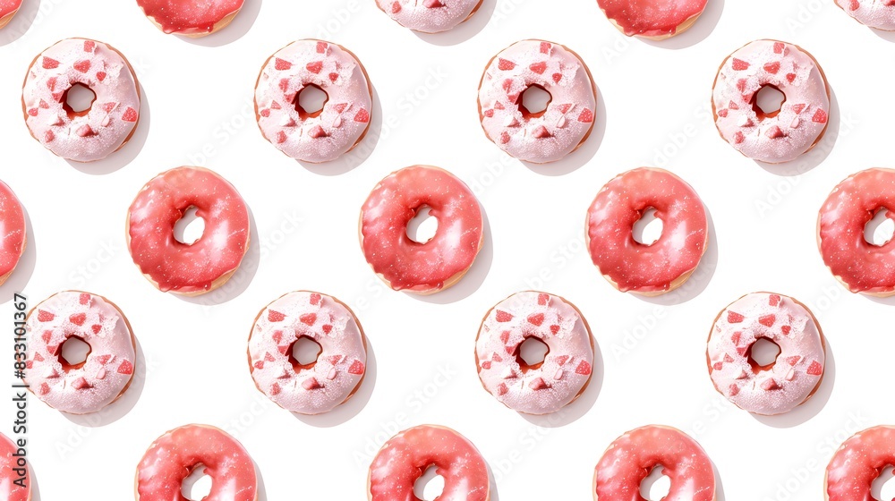 Fototapeta premium 白い背景に配置されたドーナツ