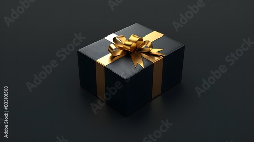 黒い箱とに金のリボンがついたプレゼント