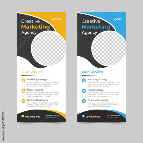 Design a creative digital marketing agency business rack card or flyer template.