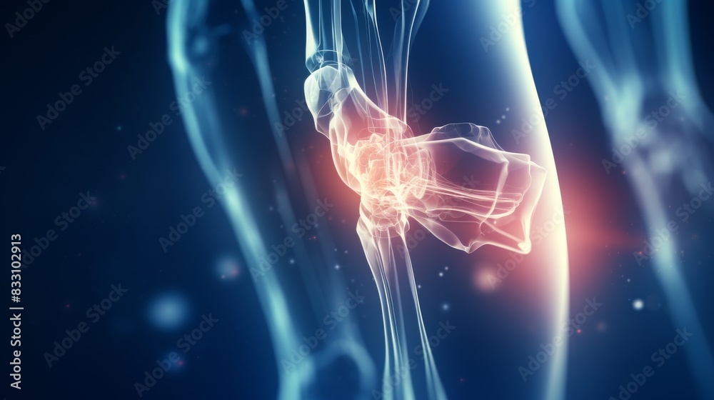 Detailed 3D Illustration of Arthritis Joint on Medical Background for Healthcare Concepts and Education