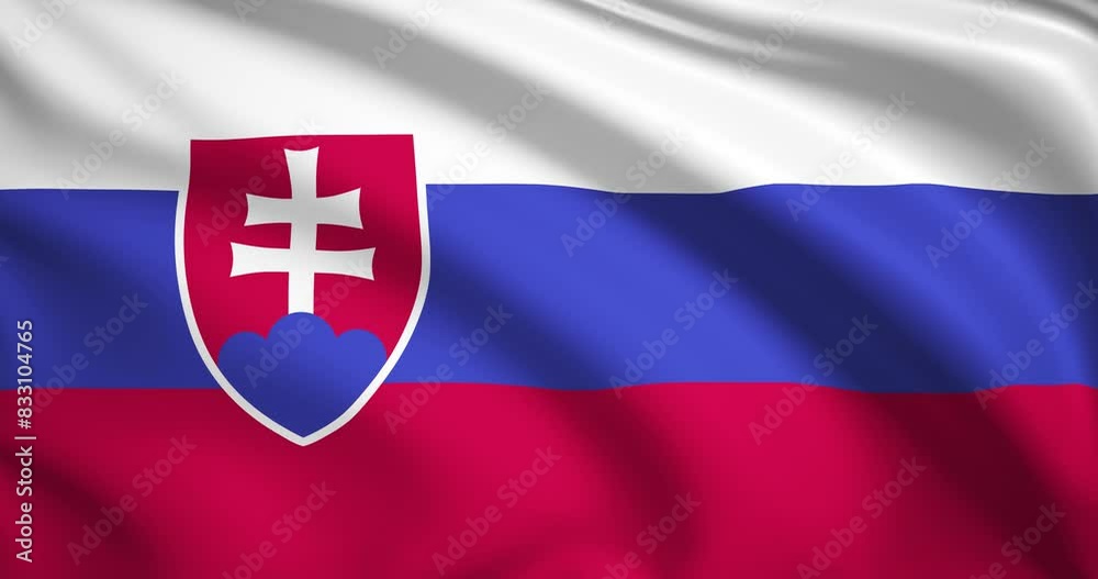 flag of Slovakia. Slovak flag background. 4k 60FPS