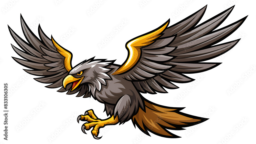 Obraz premium eagle in flight. vector illustration of eagle cartoon