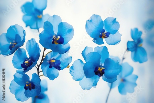 orchid on blue