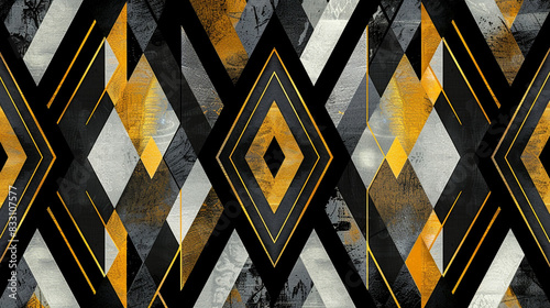 Modern tribal rhombus pattern in a sophisticated palette for avant-garde projects, photo