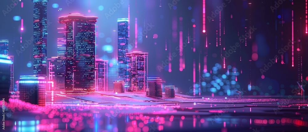 Obraz premium Big data, wireless information flow. Data porta