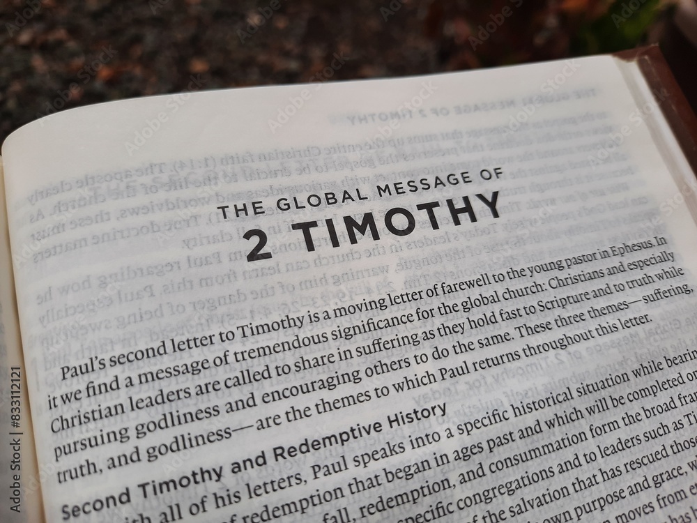 Fototapeta premium close up of a Bible page