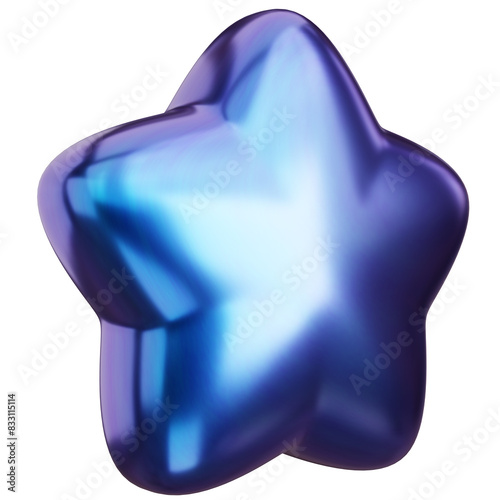 3d render of star decoration with gradient. photo