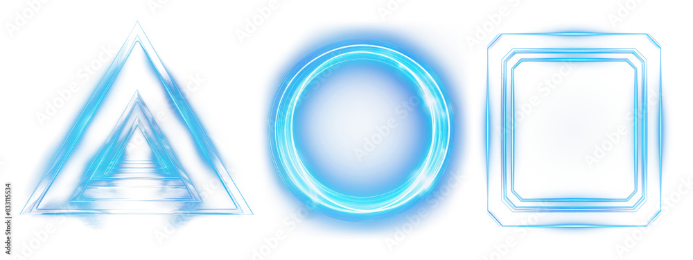 blue neong technology effects set blue neong technology effects set