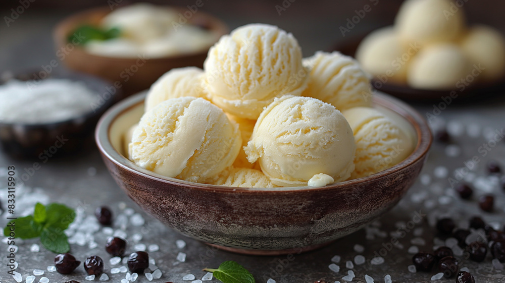 Vanila ice cream in an elegant bowl. Vanila ice cream in an elegant bowl.