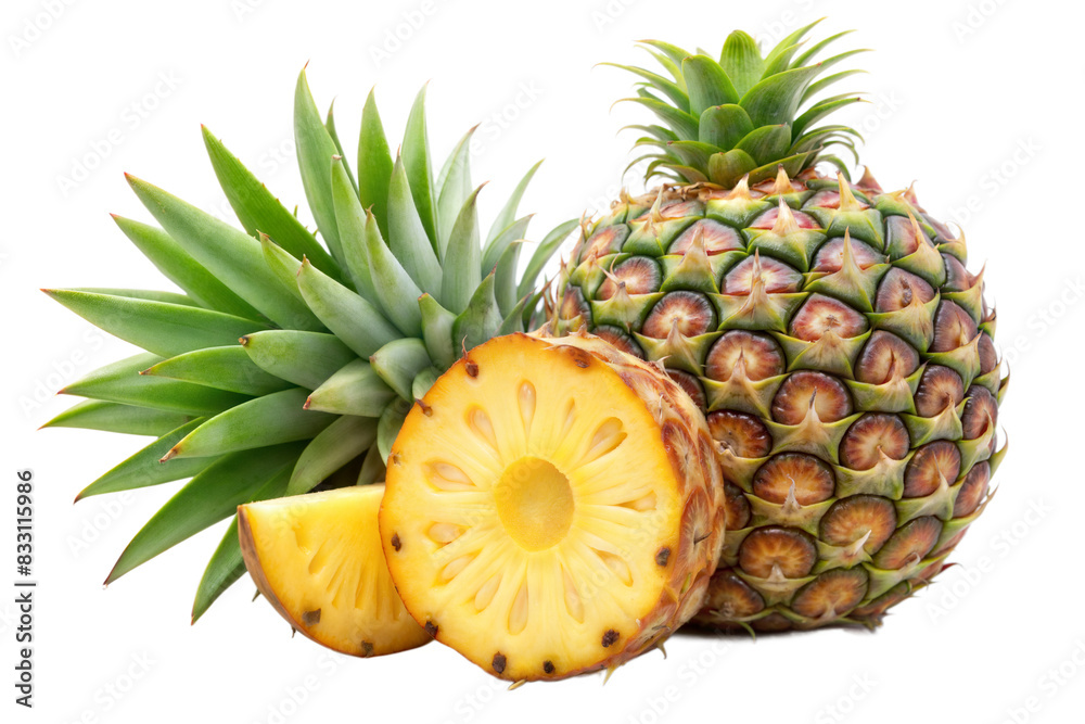 Whole Pineapple and Pineapple Slice Cut-out Image
Whole Pineapple and Pineapple Slice Cut-out Image