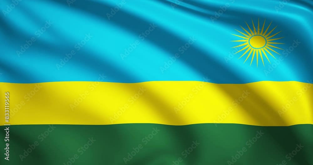 flag of Rwanda. Rwanda flag background. 4k 60FPS