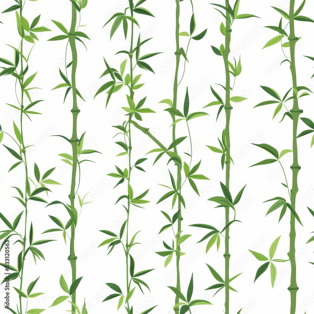 seamless pattern of bamboo stalks and delicate leaves seamless pattern of bamboo stalks and delicate leaves