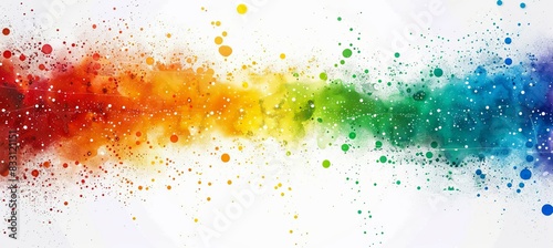 Abstract colorful rainbow paint brush splash on white background. LGBT pride gender equality wallpaper. Generative AI technology.  