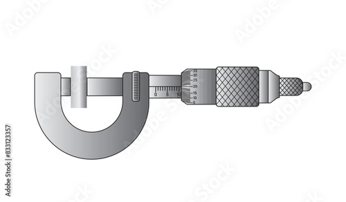 Screw Gauge. Screw Gauge Measuring tool designed for high precision measurements of dimensions. Universal Precision measuring tool. A micrometer Screw Gauge. Screw Gauge Measure drawing Vector.
