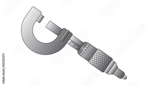Screw Gauge. Screw Gauge Measuring tool designed for high precision measurements of dimensions. Universal Precision measuring tool. A micrometer Screw Gauge. Screw Gauge Measure drawing Vector.