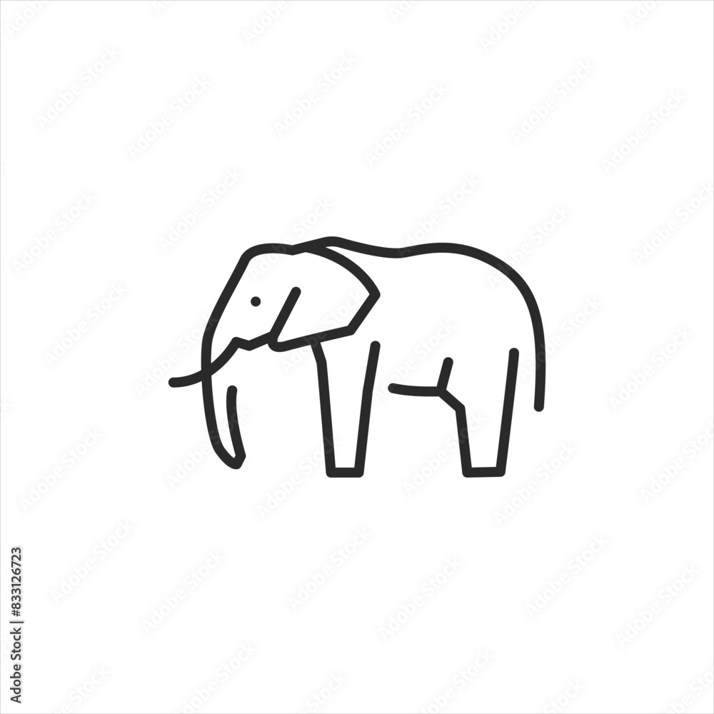 Elephant icon. Simple elephant icon for use across web and mobile interfaces, social media, and educational platforms. Vector illustration Elephant icon. Simple elephant icon for use across web and mobile interfaces, social media, and educational platforms. Vector illustration