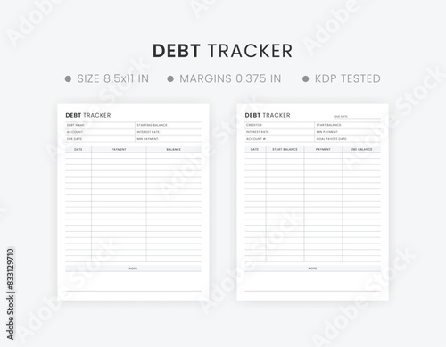 Debt Payment Tracker Printable, Money Planner Template, Monthly Budget Planner, Debt Snowball Tracker, Debt Payoff Log US Letter Size