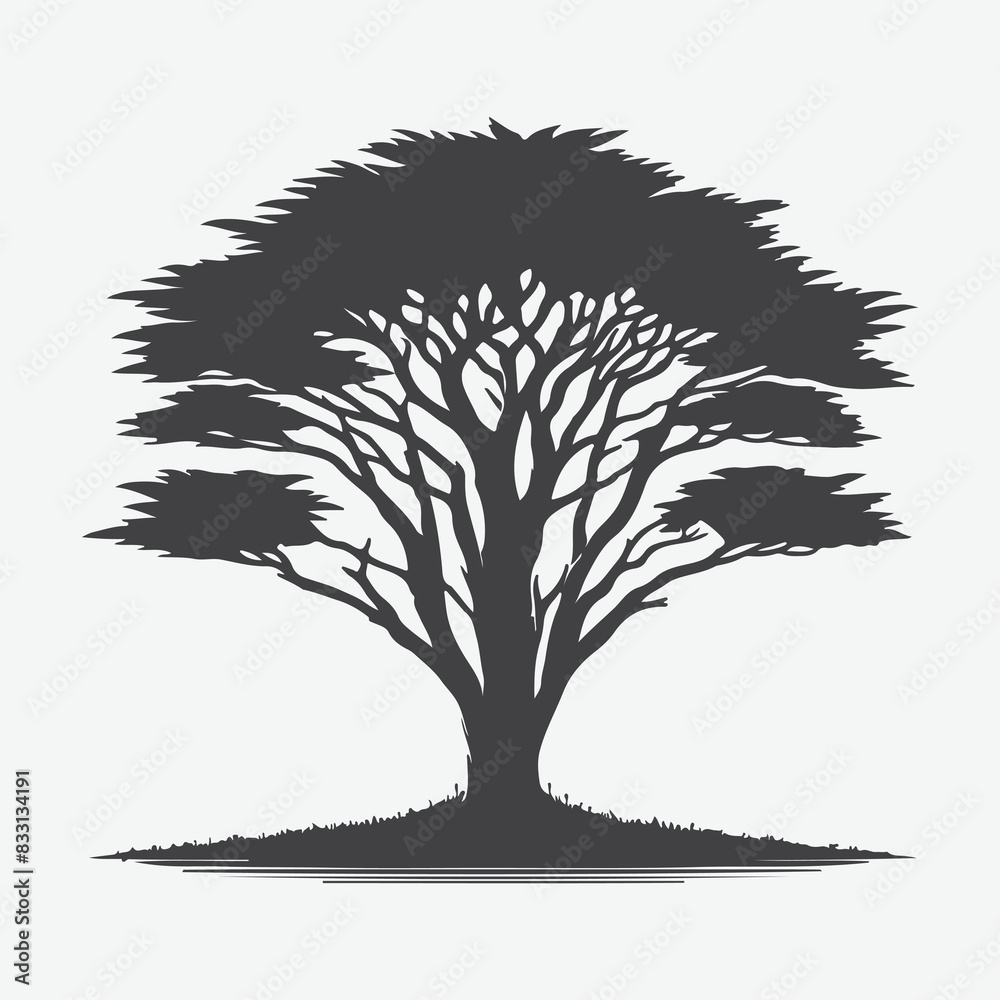Obraz premium Print Majestic Cypress Tree Silhouette, A Stunning Natural Masterpiece