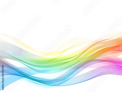 colorful rainbow waves abstract art line isolated on white background