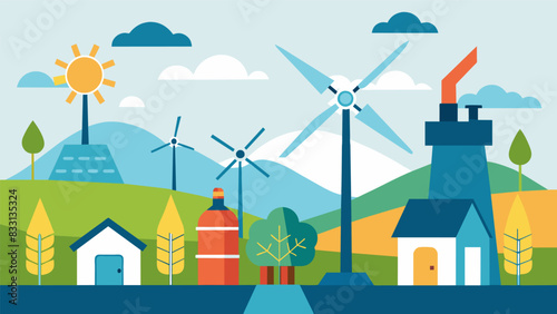 As the seasons change the windmills purpose shifts from grinding wheat in the summer to pumping water during the dry winters adapting to the needs of. Vector illustration