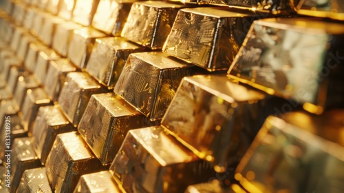 photograph of 3d gold bar wallpaper