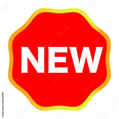 NEWのアイコンマーク　シール　エンブレム　　赤