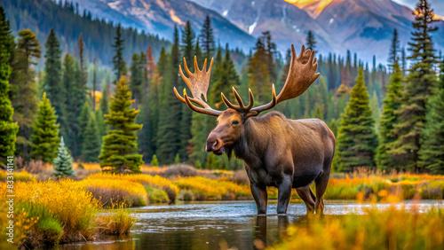 Moose in the Colorado Rocky Mountains