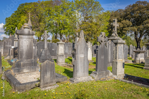 Dublin, Ireland - May 5 2024 "Beautiful morning at Glasnevin Cemetery in Dublin"