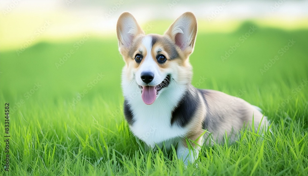 Adorable Summer Walks: Cute Welsh Corgi and Jack Russell Puppies in the Green Grass