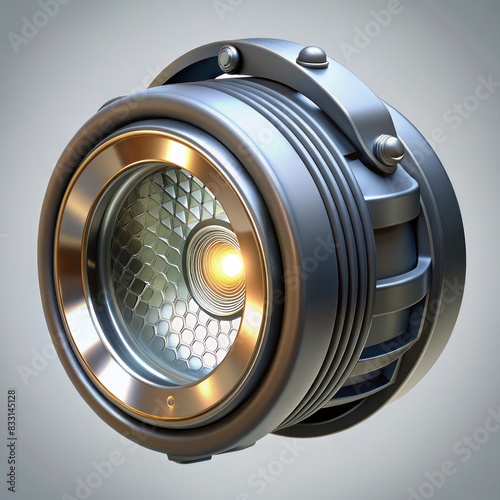 3D Render of an LED Headlamp, on isolated white background, Generative AI